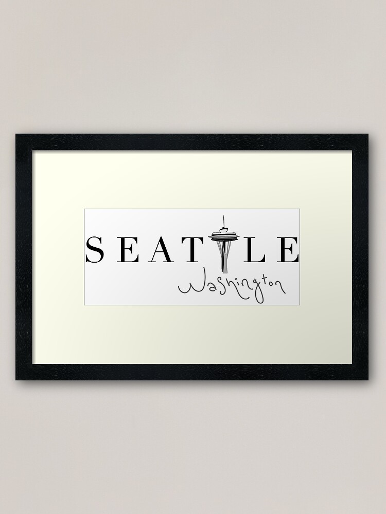 Seattle Framed Art Print By Emrapper Redbubble