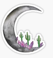crystal cactus moon Sticker