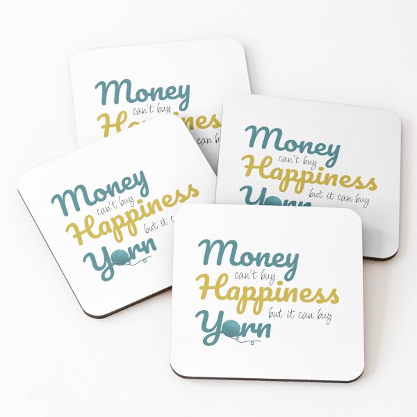Item preview, Money can't buy happiness but it can buy yarn, funny text design for crocheters, knitters, yarn collectors designed and sold by wondertree.