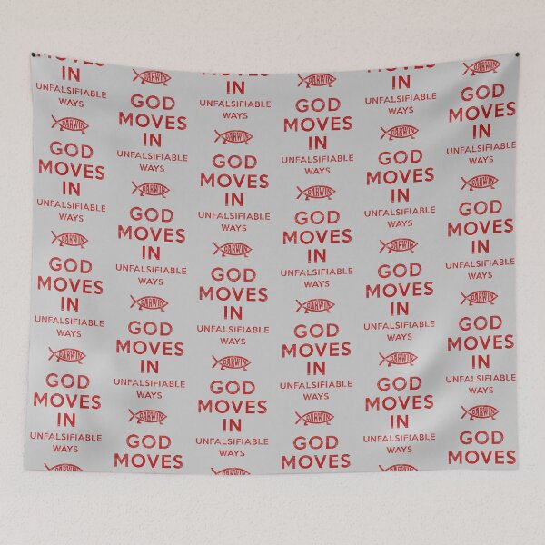 Item preview, God Moves In Unfalsifiable Ways (Darwin) [Red Worn Look] designed and sold by politicalamity.