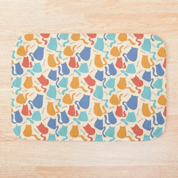 Aperçu de l'œuvre Silhouettes de chat coloré - motif créée et vendue par TheColorNook.