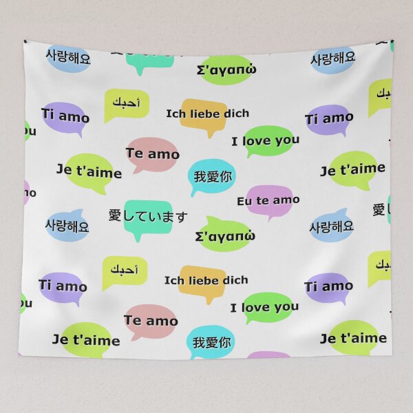 Item preview, “I love you” in 11 languages ​​for language lover, travelers & shop owner designed and sold by LiberaCaballo.