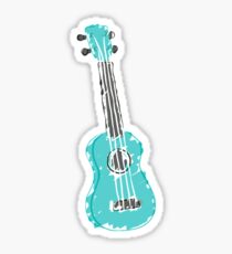teal ukulele Sticker