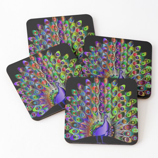 Item preview, A beautiful peacock with very dense feathers and luminous phosphorescent. designed and sold by Moody Vibes Studio.
