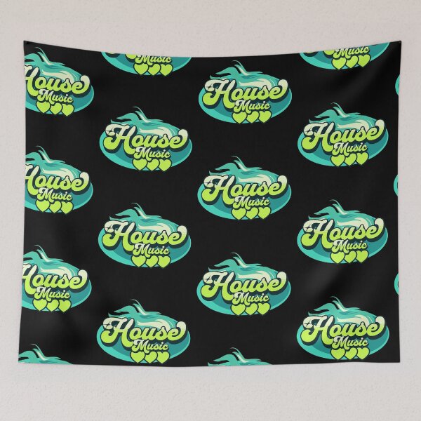 Item preview, HOUSE MUSIC - House Music Heat (aqua blue/lime)  designed and sold by Discothreadz.