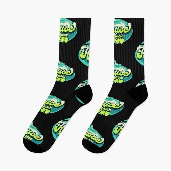 Item preview, HOUSE MUSIC - House Music Heat (aqua blue/lime)  designed and sold by Discothreadz.