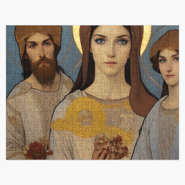 Artificial intelligence created this picture in response to the entered phrase "The Holy Trinity by Andrei Rublev" Jigsaw Puzzle