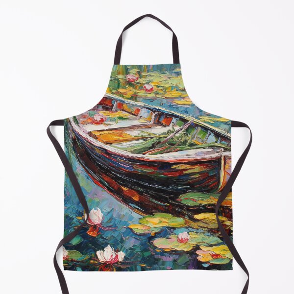 Item preview, Surreal Painting of a Wooden Boat on a Colourful Pond designed and sold by LividPhoto.