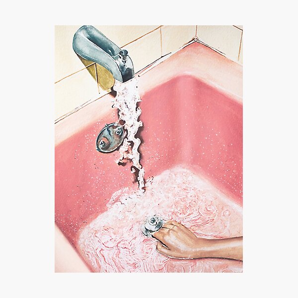 Item preview, Evening Plans Vintage Pink Bathroom Retro designed and sold by vanesaalkire.