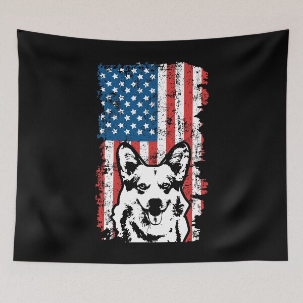 Item preview, Pembroke Welsh Corgi Dog American Flag designed and sold by EstelleStar.