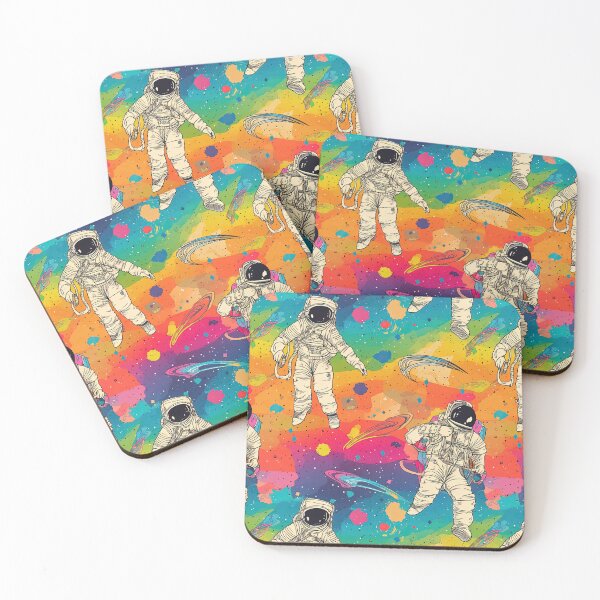 Item preview, Retro Rainbow Astronaut Repeating Pattern - Vintage Space Exploration designed and sold by arbaxas.