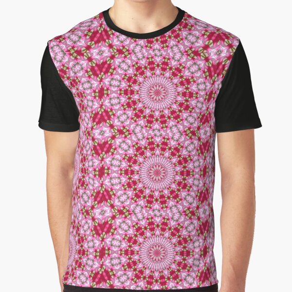 Pink and red rose petals mandala 2 Graphic T-Shirt
