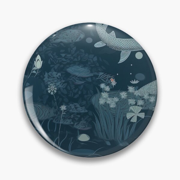 Artikelvorschau, Moonlit Koi Pond Repeating Pattern - Serene Nocturnal Aquatic Design entworfen und verkauft von arbaxas.