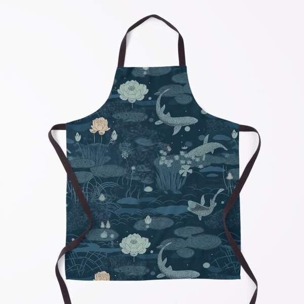 Aperçu de l'œuvre Moonlit Koi Pond Repeating Pattern - Serene Nocturnal Aquatic Design créée et vendue par arbaxas.