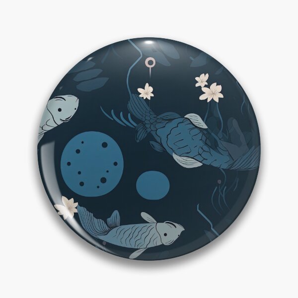 Artikelvorschau, Serene Koi Pond Repeating Pattern - Moonlit Night and Aquatic Beauty entworfen und verkauft von arbaxas.