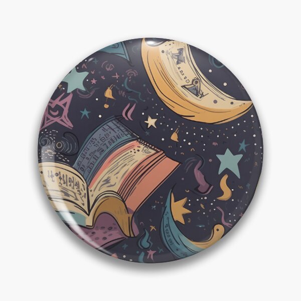 Item preview, Enchanted Books & Celestial Bodies Repeating Pattern - Magical Tome and Cosmic Design designed and sold by arbaxas.