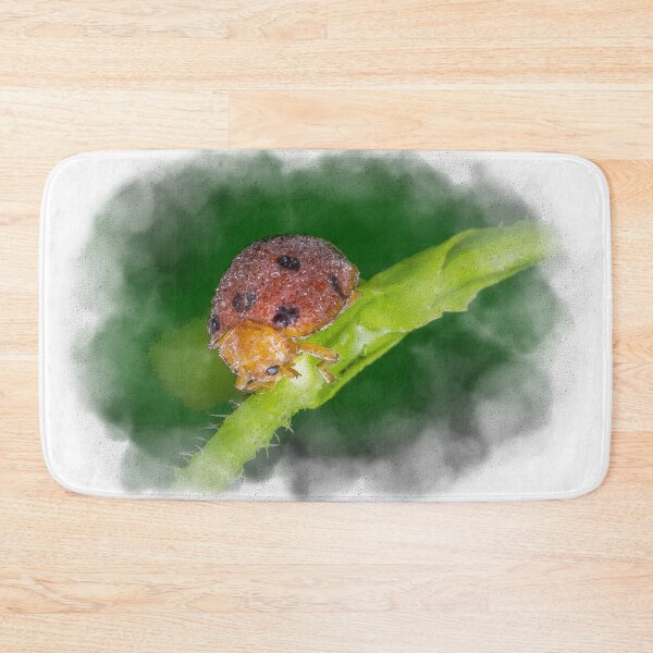 Item preview, Watercolour of a dew covered lady bug! (Epilachna indica) crawling along the petiole  designed and sold by AvonPerception.
