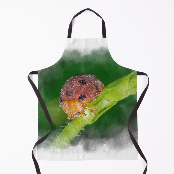 Item preview, Watercolour of a dew covered lady bug! (Epilachna indica) crawling along the petiole designed and sold by AvonPerception.