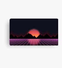 Lienzo 80s Retro Grid & Rising Sun - "Horizonte de eventos"