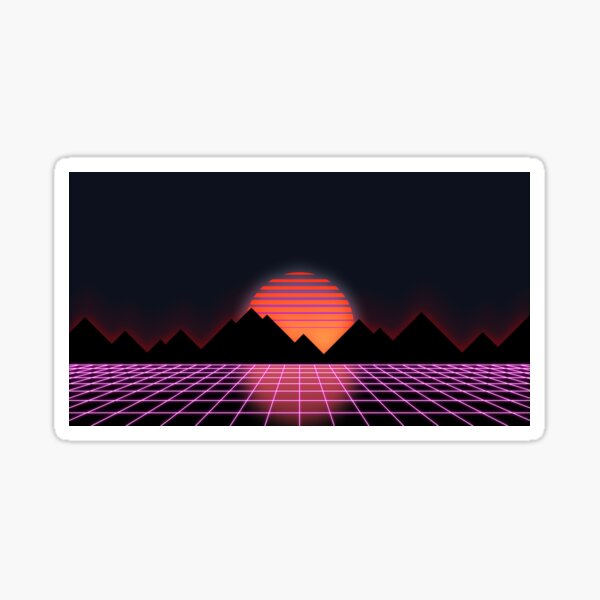 Artikel-Vorschau von 80er Retro Grid & aufgehende Sonne - "Event Horizon", designt und verkauft von tallestrose.