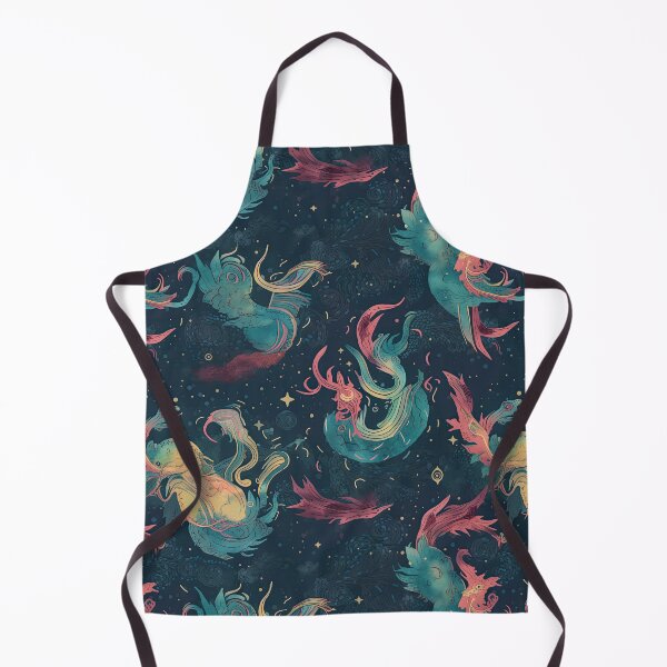 Item preview, Elemental Dragons & Swirling Galaxies Repeating Pattern - Mythical Guardians of the Cosmos designed and sold by arbaxas.
