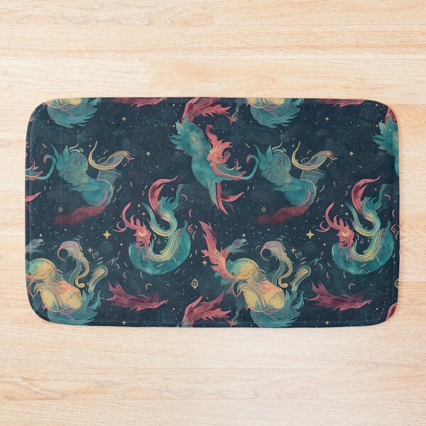 Item preview, Elemental Dragons & Swirling Galaxies Repeating Pattern - Mythical Guardians of the Cosmos designed and sold by arbaxas.