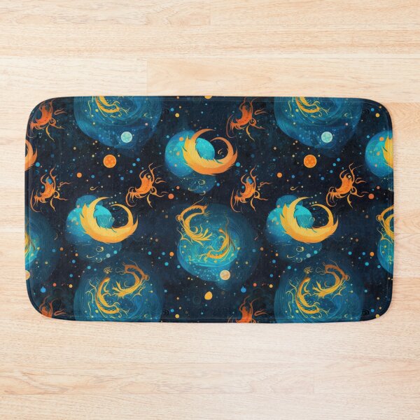 Item preview, Cosmic Elemental Dragons Repeating Pattern - Magical Creatures and Swirling Galaxies designed and sold by arbaxas.