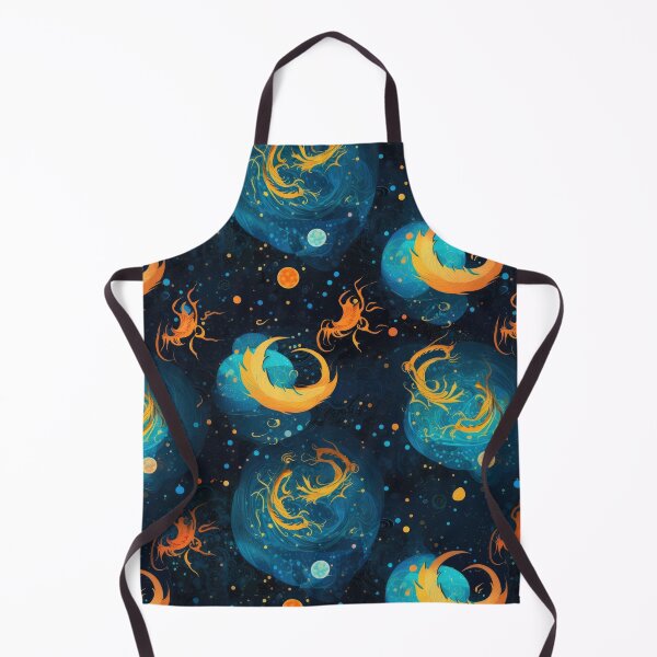 Item preview, Cosmic Elemental Dragons Repeating Pattern - Magical Creatures and Swirling Galaxies designed and sold by arbaxas.