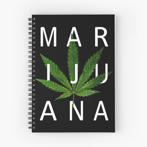 Artikelvorschau, Marihuana - minimalistisches Blatt [weißer Text] entworfen und verkauft von ElectricPharm.