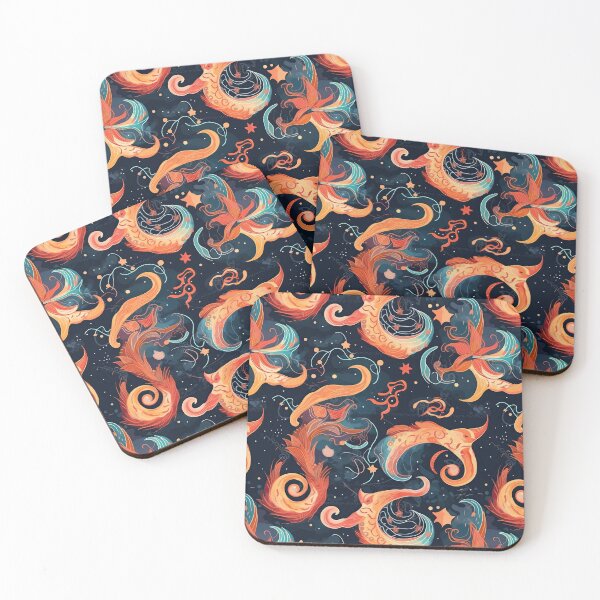 Item preview, Celestial Elemental Dragons Repeating Pattern - Balance and Harmony in the Cosmos designed and sold by arbaxas.