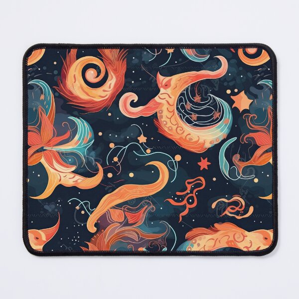 Item preview, Celestial Elemental Dragons Repeating Pattern - Balance and Harmony in the Cosmos designed and sold by arbaxas.