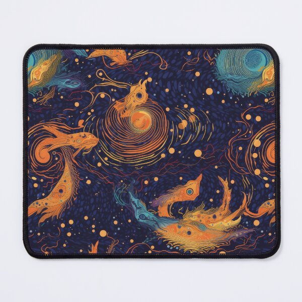 Item preview, Mythical Elemental Dragons Repeating Pattern - Swirling Galaxies and Cosmic Balance designed and sold by arbaxas.