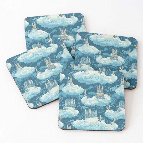 Item preview, Mythical Castles & Cloud Formations Repeating Pattern - Ethereal Architecture in the Sky designed and sold by arbaxas.