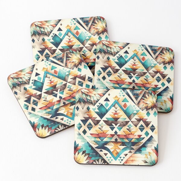 Item preview, A Southwestern Aztec Design with Flowers- Boho Chic Patterns designed and sold by GVRDesign.