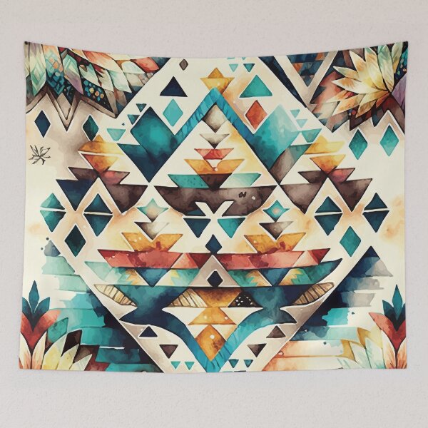 Item preview, A Southwestern Aztec Design with Flowers- Boho Chic Patterns designed and sold by GVRDesign.