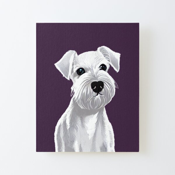 Painting of Schnauzer, White hot Schnauzer Painting, Schnauzer portrait, Schnauzer watercolor