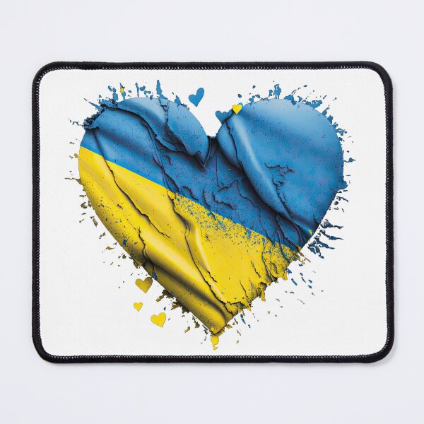 Item preview, Heart on Ukraine flag colors blue and yellow designed and sold by TetianaArt.