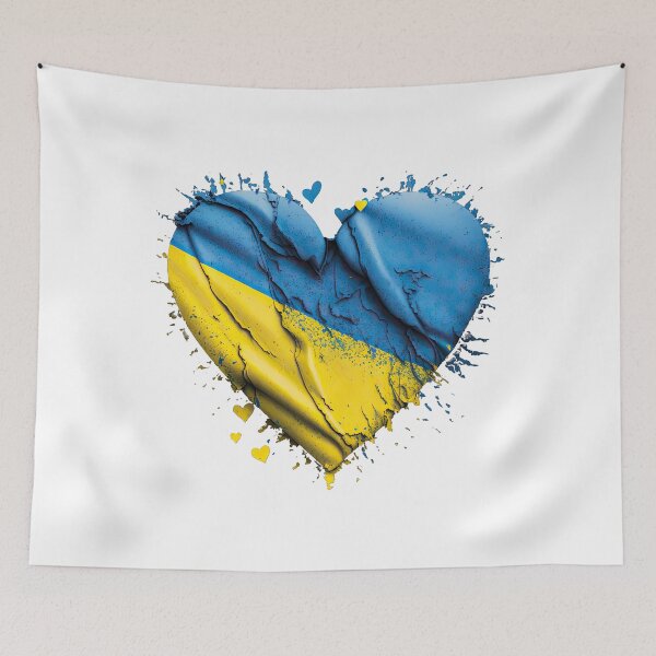 Item preview, Heart on Ukraine flag colors blue and yellow  designed and sold by TetianaArt.