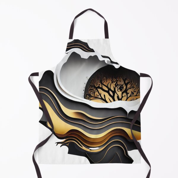 Item preview, Kintsugi Landscape Ripples Emblem Black and Gold designed and sold by ShadowAndSlate.
