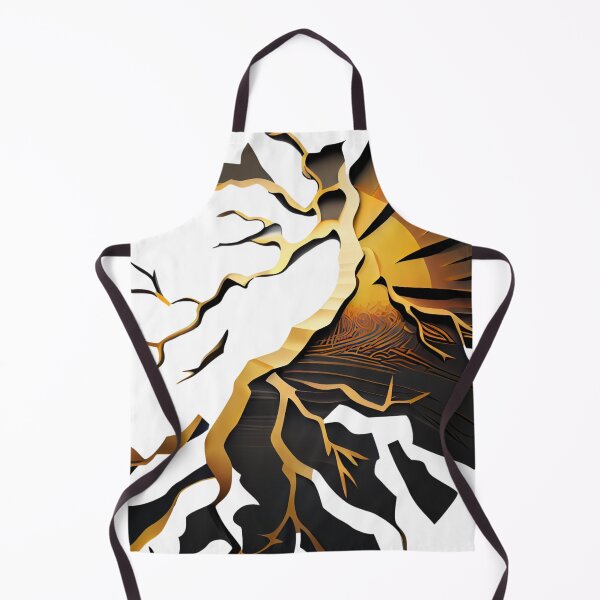Aperçu de l'œuvre Kintsugi Fractured Sunset Emblem Black and Gold créée et vendue par ShadowAndSlate.