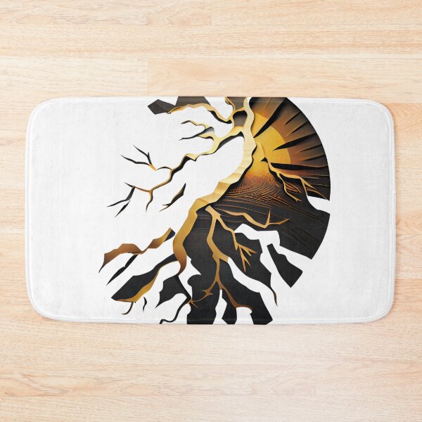 Item preview, Kintsugi Fractured Sunset Emblem Black and Gold designed and sold by ShadowAndSlate.