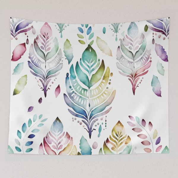 Item preview, A Delicate Feather Pastel Watercolor Print - Boho Chic Patterns designed and sold by GVRDesign.