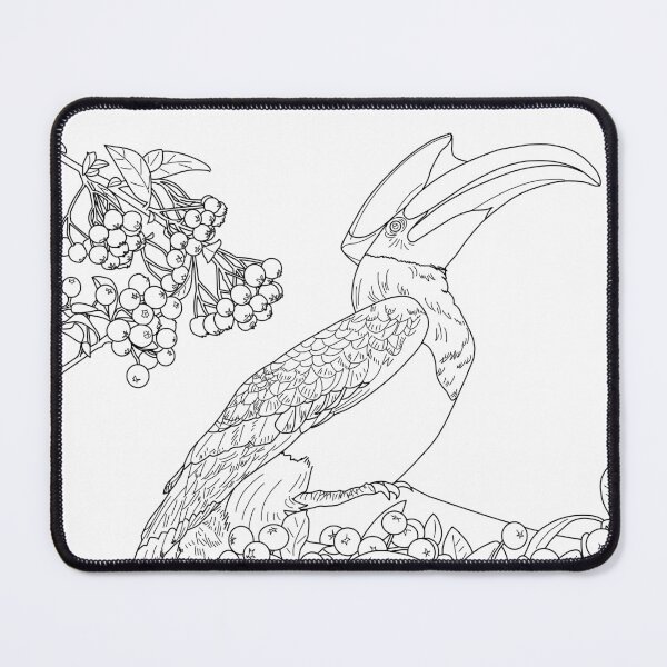 Item preview, Great Indian Hornbill and Firethorn designed and sold by YuNikDraw.