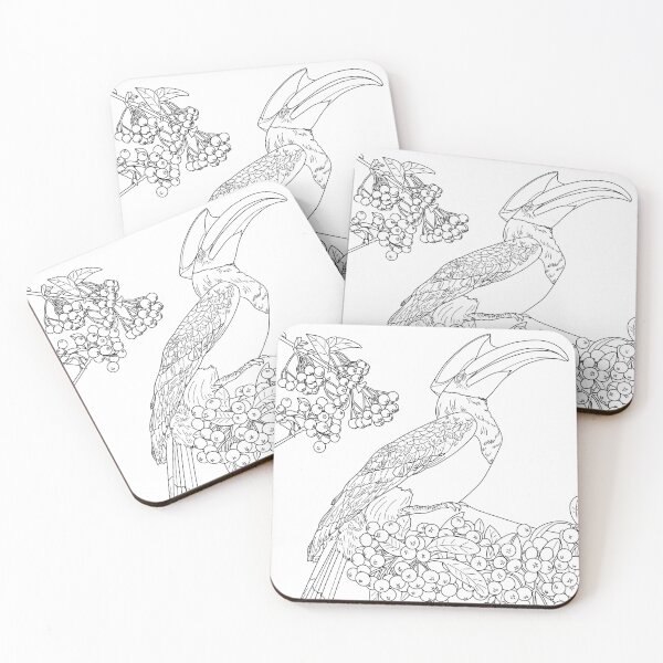 Item preview, Great Indian Hornbill and Firethorn designed and sold by YuNikDraw.