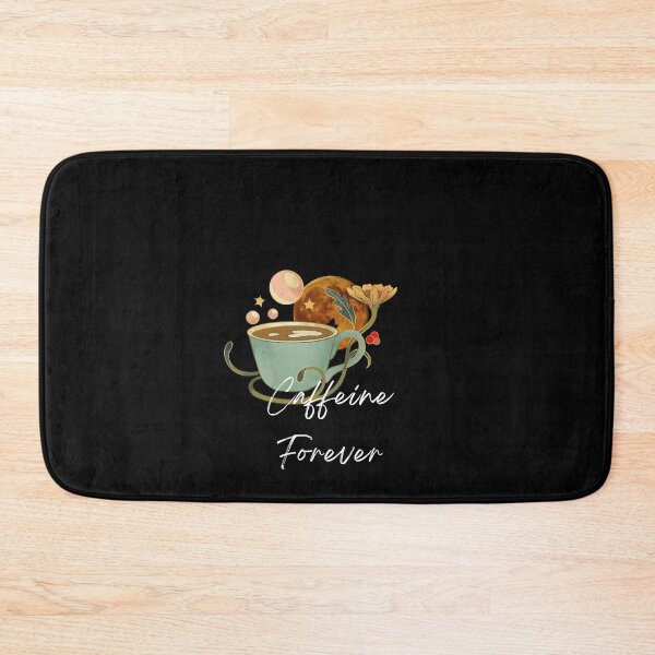 Item preview, "Caffeine Forever" (With illustration of a cup of coffee and moon | black background) designed and sold by RM-Journey.
