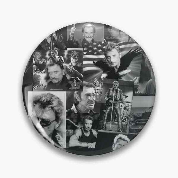 Item preview, Johnny Hallyday French singer Assorted Black and White Vintage Collage designed and sold by CollageHeaven.