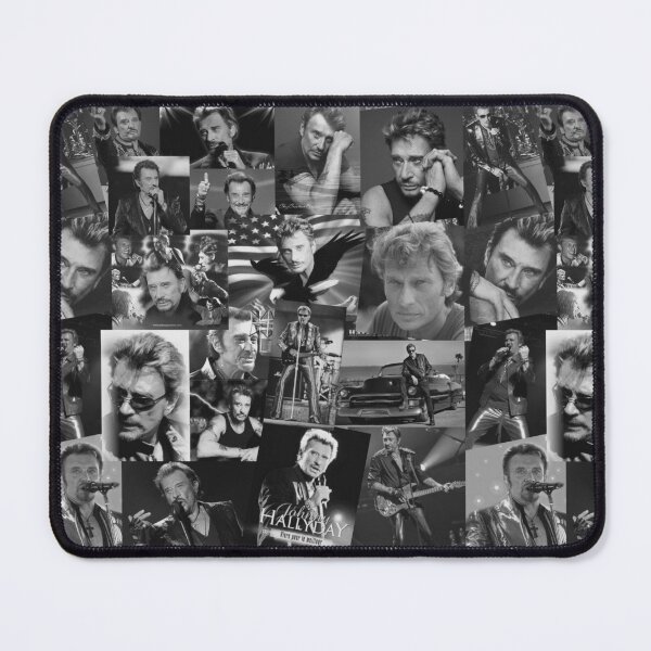 Item preview, Johnny Hallyday French singer Assorted Black and White Vintage Collage designed and sold by CollageHeaven.