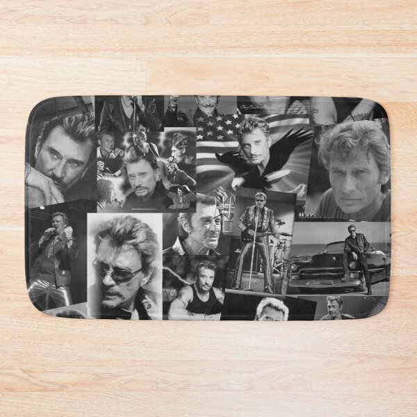Item preview, Johnny Hallyday French singer Assorted Black and White Vintage Collage designed and sold by CollageHeaven.