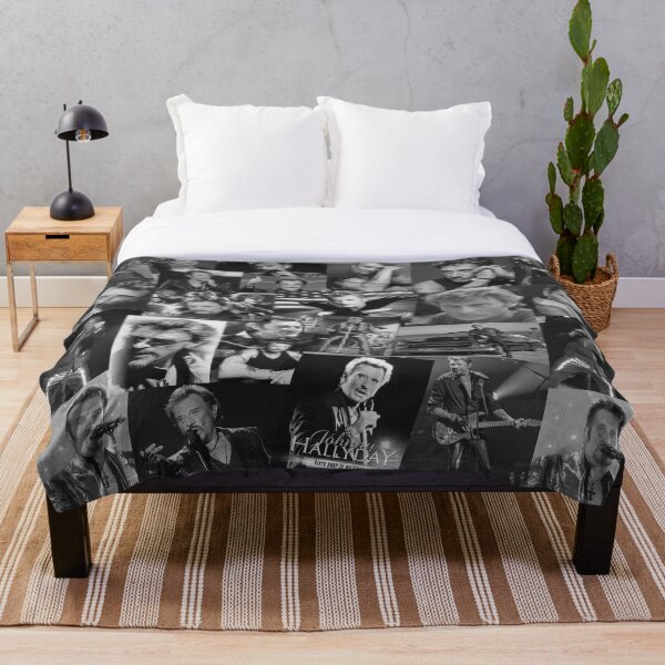 Item preview, Johnny Hallyday French singer Assorted Black and White Vintage Collage designed and sold by CollageHeaven.