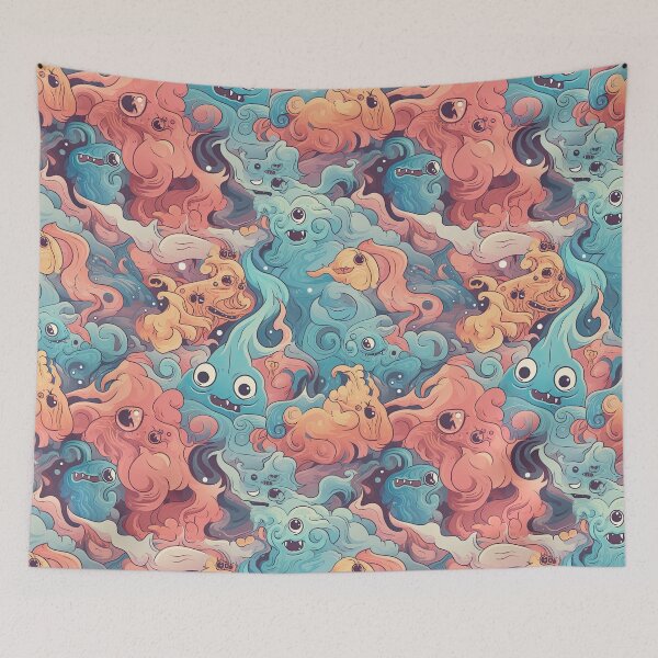 Item preview, Cute Cartoon Swirling Smoke Creatures - Ethereal Beings in a Mesmerizing Realm designed and sold by arbaxas.